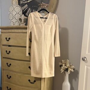 Narciso Rodriguez Elegant Cream Knit Dress